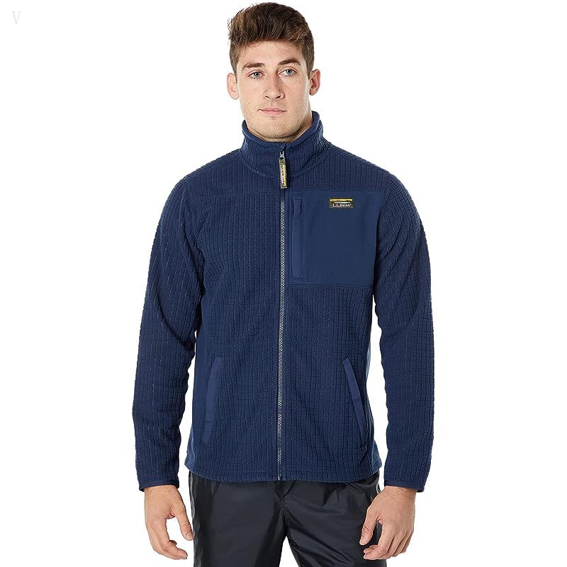 L.L.Bean Mountain Classic Windproof Fleece Jacket Nautical Navy ID-wuna4H5M