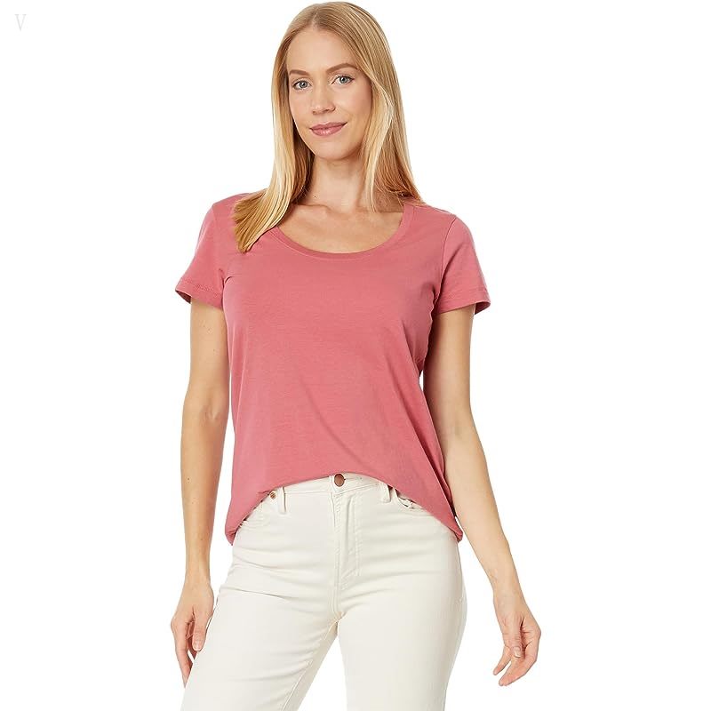L.L.Bean Soft Stretch Supima Tee Scoop Neck Short Sleeve Vintage Rose ID-x5c6ClCq