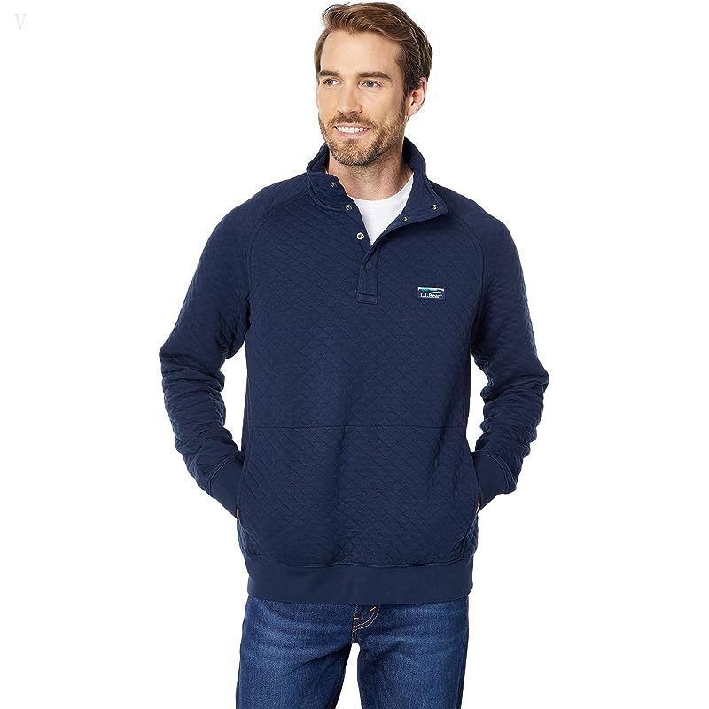 L.L.Bean Quilted Sweatshirt Classic Navy ID-x7rLIZk6
