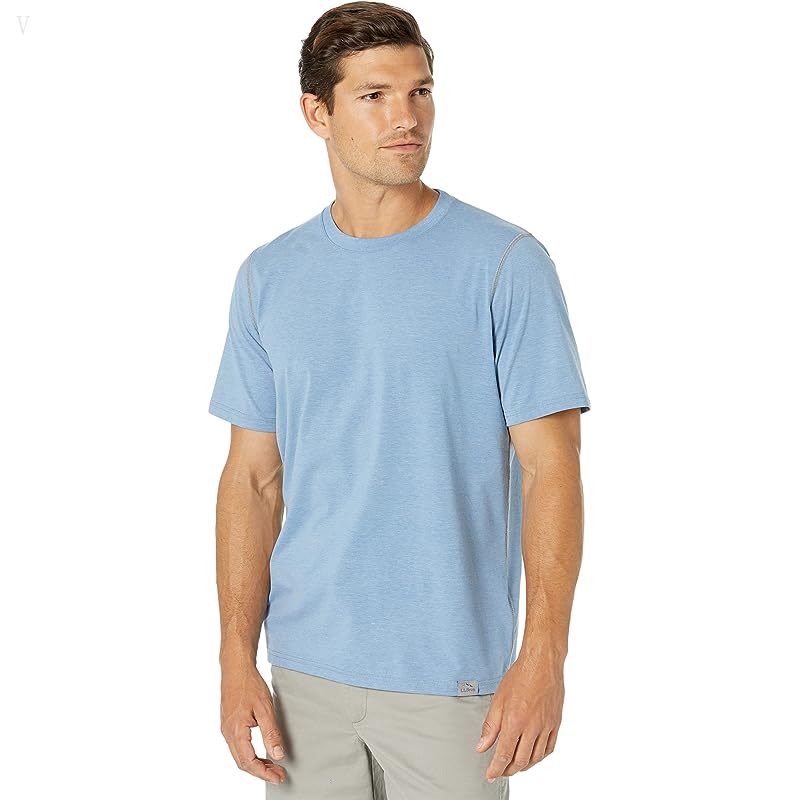 L.L.Bean Insect Shield Field Tee Short Sleeve Baltic Blue ID-xlmLw6YD