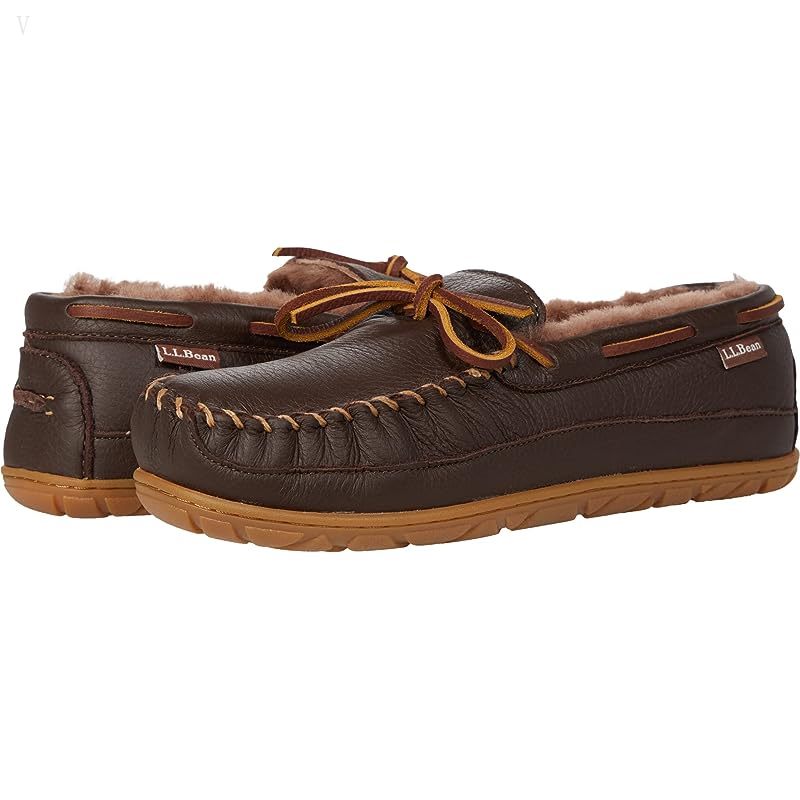 L.L.Bean Wicked Good Moosehide Slipper Moccasin Chocolate ID-xsXlNkGZ