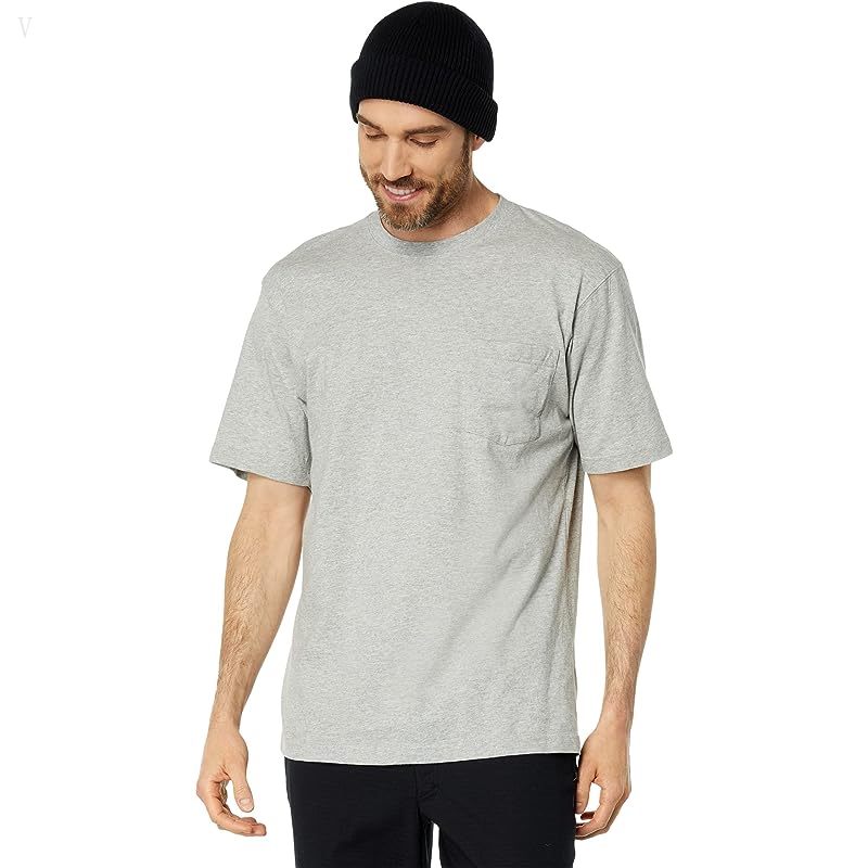 L.L.Bean Carefree Unshrinkable Tee with Pocket Short Sleeve Gray Heather ID-yutFdarE