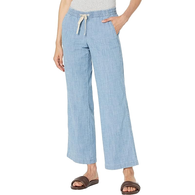 L.L.Bean Lakewashed Pull-On Chambray Wide Leg Pants Chambray ID-z1uHETtu