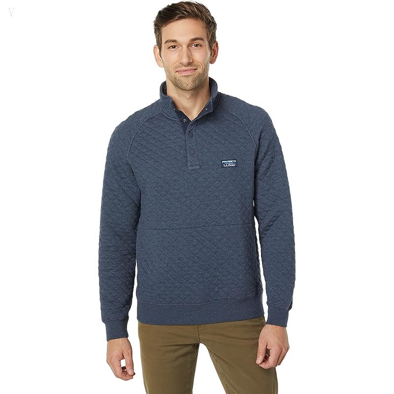 L.L.Bean Quilted Sweatshirt Indigo Heather ID-z7QefRnO