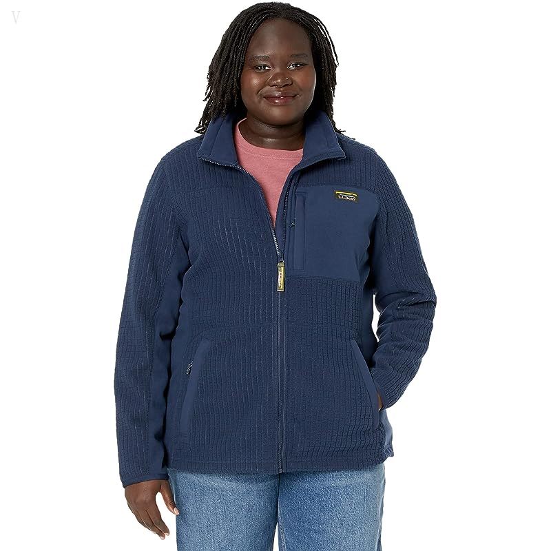L.L.Bean Plus Size Mountain Classic Windproof Fleece Jacket Nautical Navy ID-zUNlK8vq